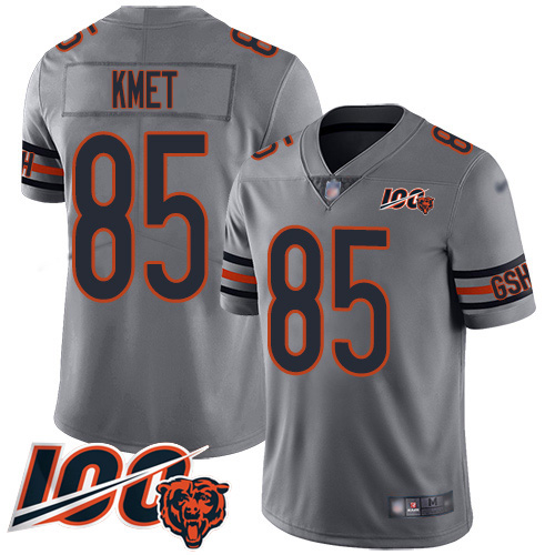 Nike Bears #85 Cole Kmet Silver Youth Stitched NFL Limited Inverted Legend 100th Season Jersey